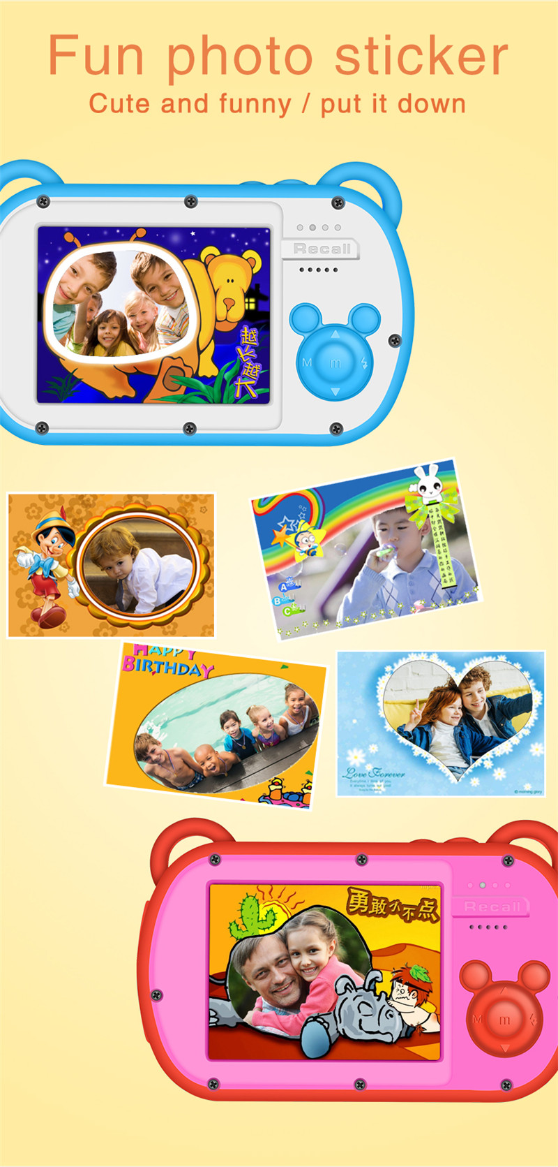 Kids Toys Cartoon Images - 1080P Water-Proof Cartoon Cute Kids Camera
