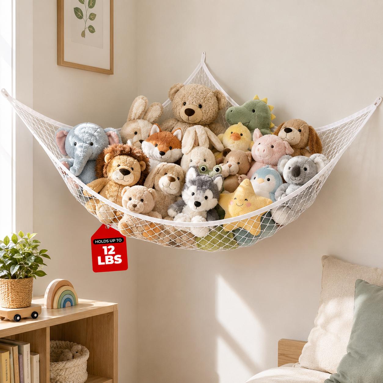 Kids Storage Toys - Mesh Toy Storage Hammock Hanging Stuffed