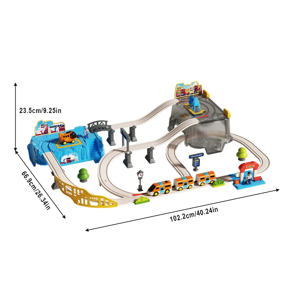 Kids Storage Toys - Airport Themed Train Track Toy Set