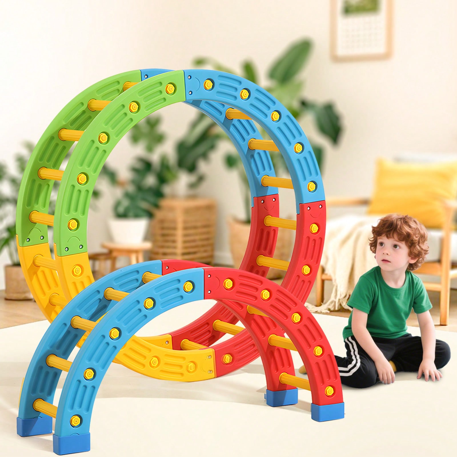 Kids Toys 2 Year Old - GCCSJ 2-In-1 Foldable Toddler Climbing Toys