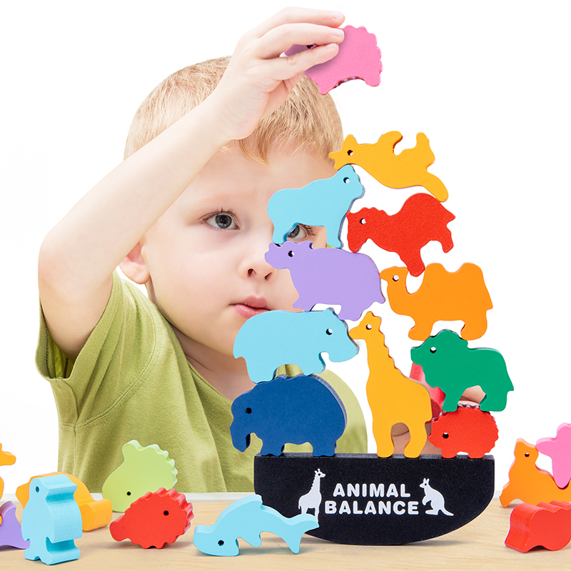 Montessori Children Wooden Ani - Wooden Blocks Stacking review and price