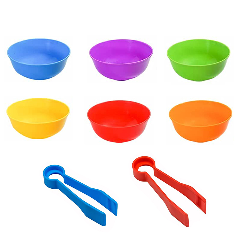 6 Plastic Bowls with 2 Tweezer - Kids Toys 2 Year Old review and price