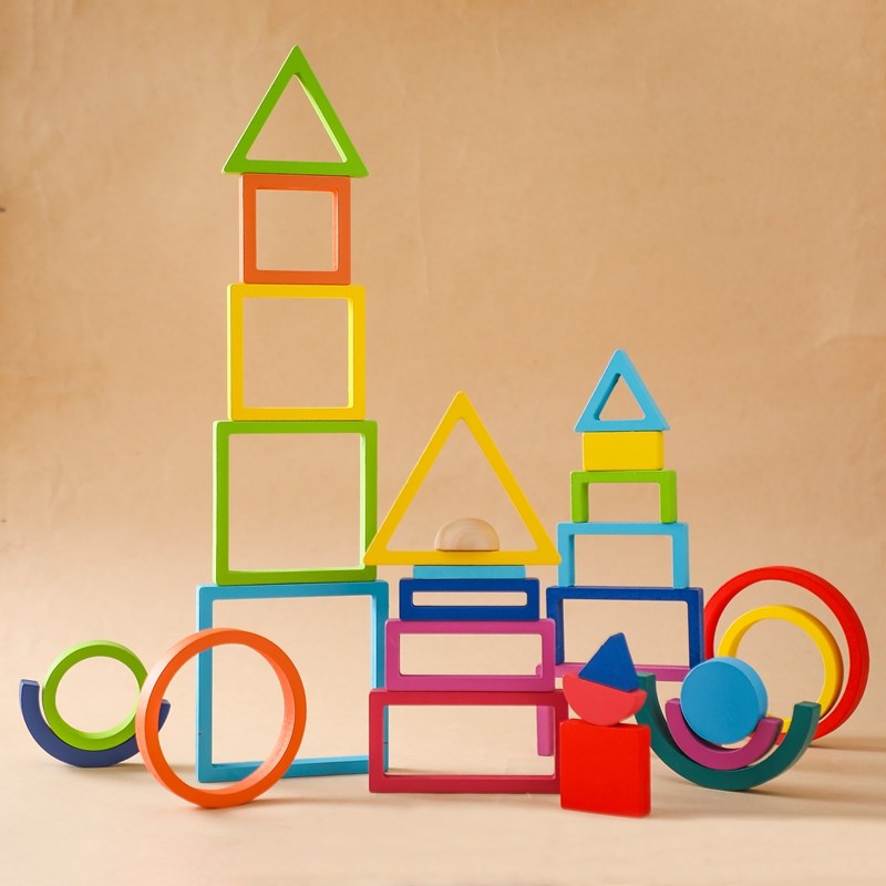Montessori Wooden Block Toys B - Wooden Blocks Stacking review and price