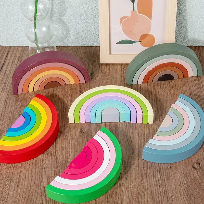 Arch Bridge Rainbow Wooden Bui - Wooden Blocks Stacking review and price