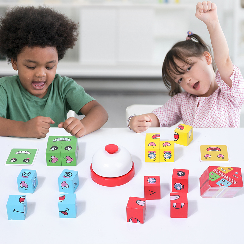 Kids Face Change Cube Game Mon - Wooden Blocks Stacking review and price