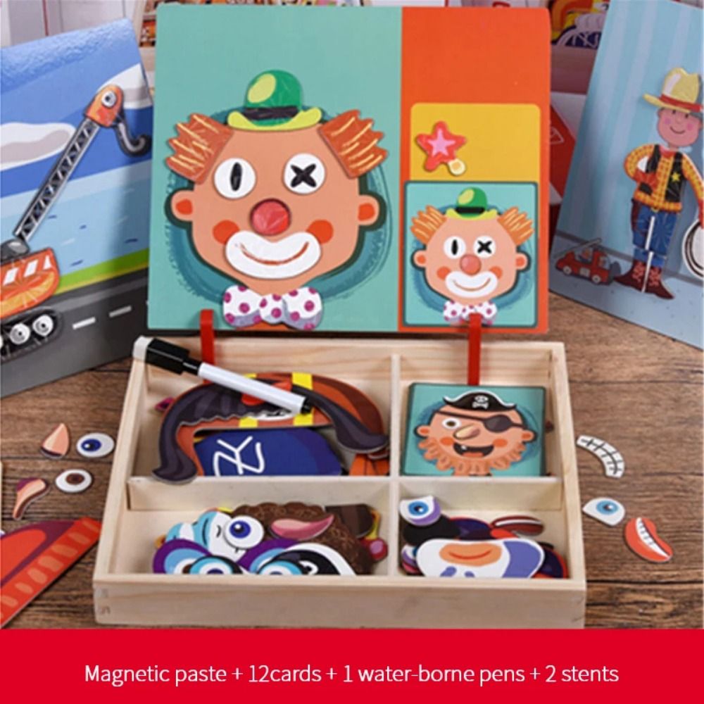 Wood Magnetic 3D Puzzles Reusa - Kids Toys Drawing Easy review and price