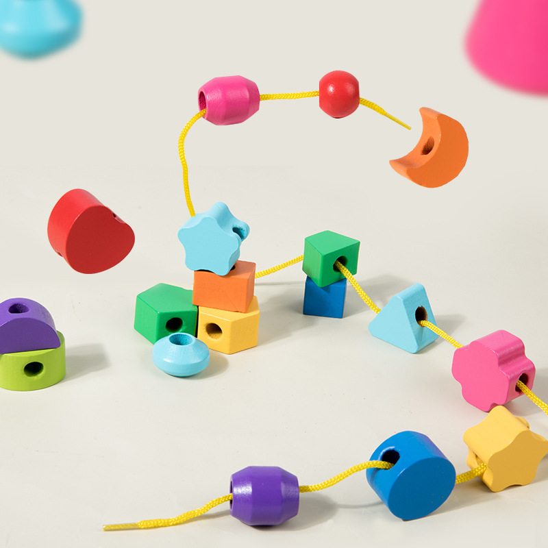 Montessori Wooden Beads Sequen - Wooden Blocks Stacking review and price