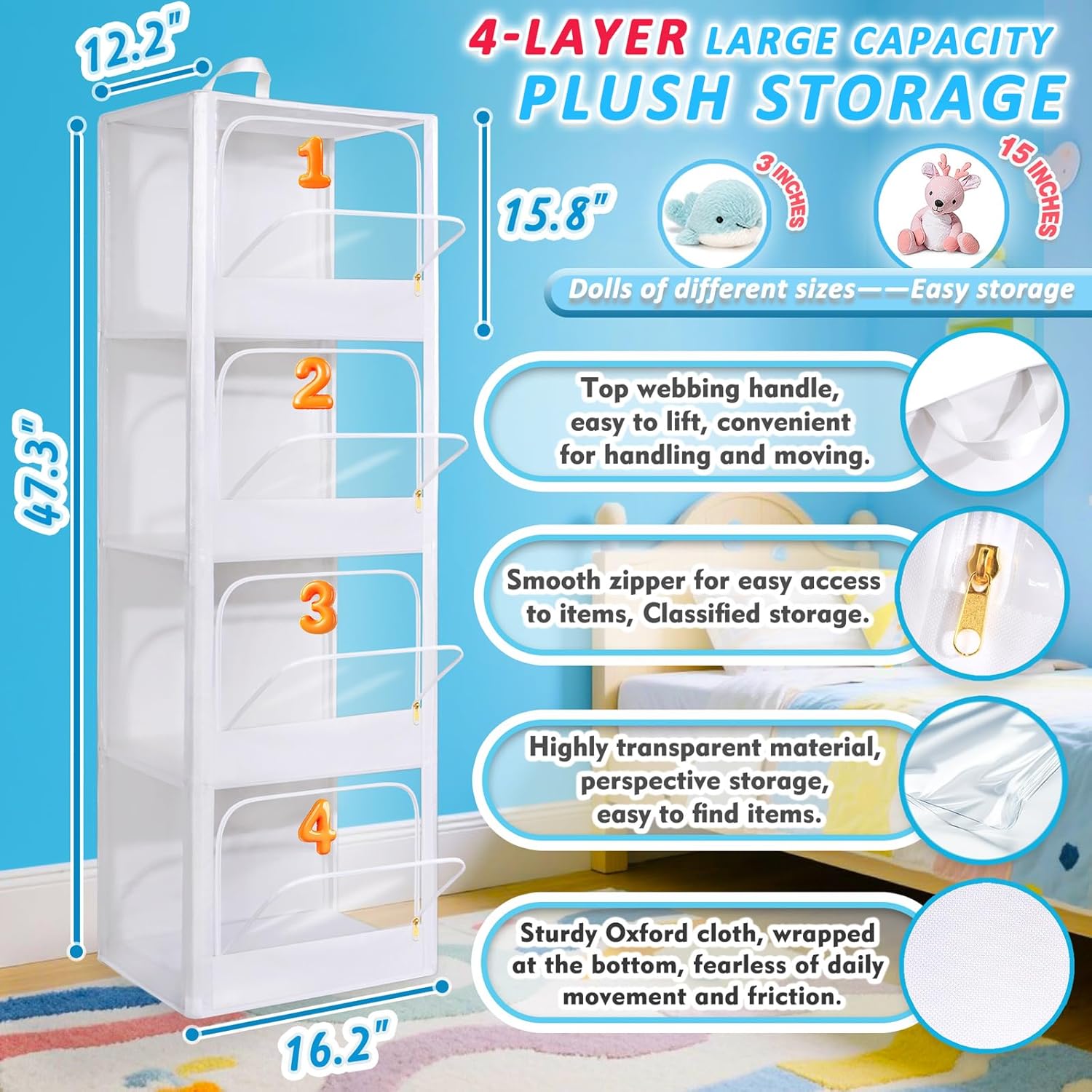 4-Tier Transparent Zipper Dust - Kids Storage Toys review and price
