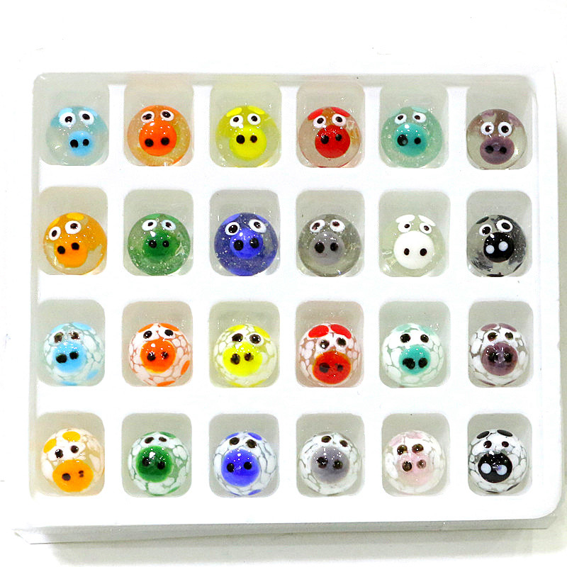 24Pcs Cute Rare Glass Marbles  - Kids Toys Cartoon Images review and price