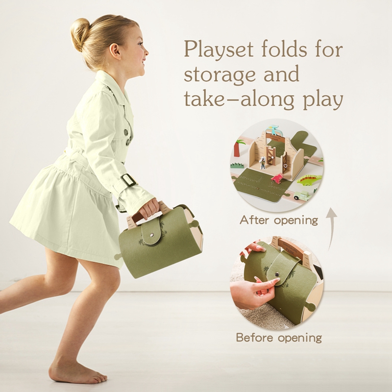 Montessori Dinosaur Scene Buil - Wooden Blocks Stacking review and price