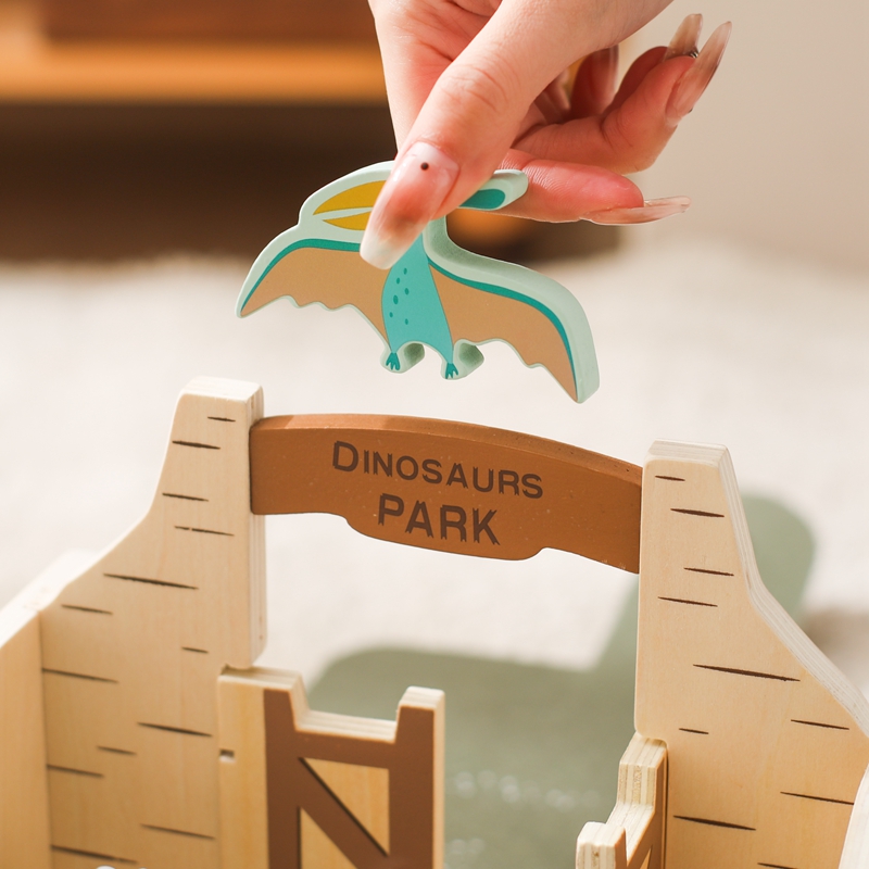 Montessori Dinosaur Scene Buil - Wooden Blocks Stacking review and price