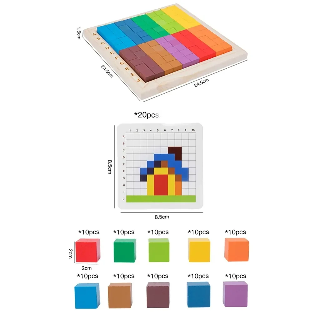 Montessori Color Counting Buil - Wooden Blocks Stacking review and price