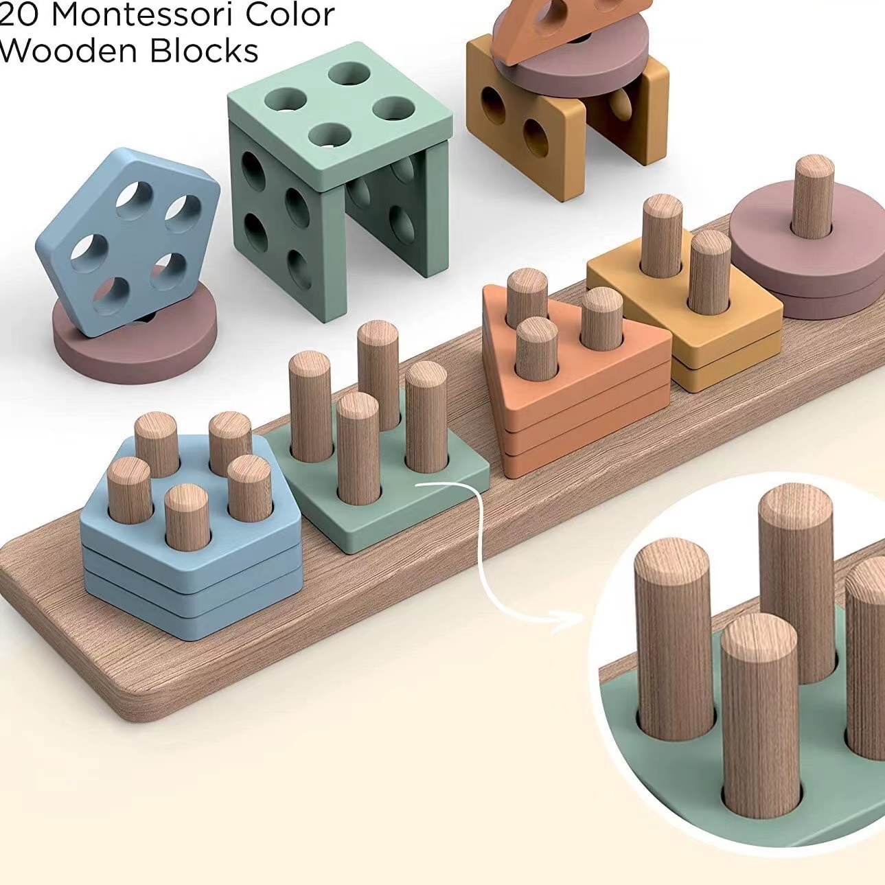 Montessori Toys For 18+ Months - Wooden Blocks Stacking review and price