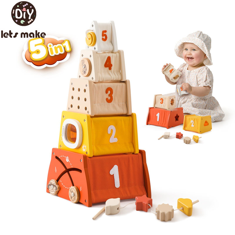 Kids Wooden Montessori Toys Th - Wooden Blocks Stacking review and price