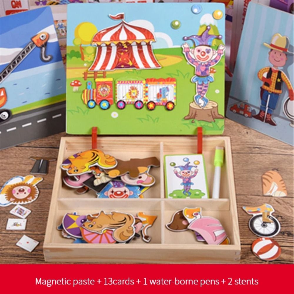 Wood Magnetic 3D Puzzles with  - Kids Toys Drawing Easy review and price